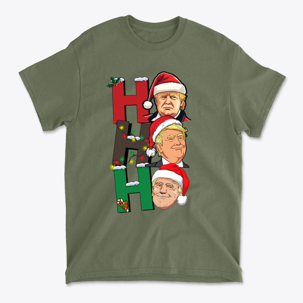 Ho Ho Ho Trump Wearing Santa Hat