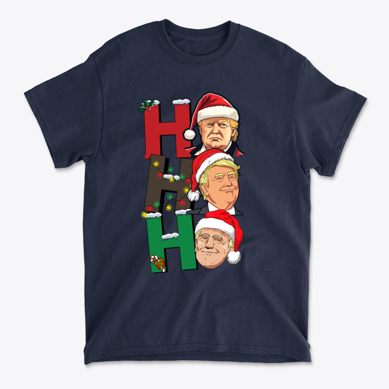 Ho Ho Ho Trump Wearing Santa Hat