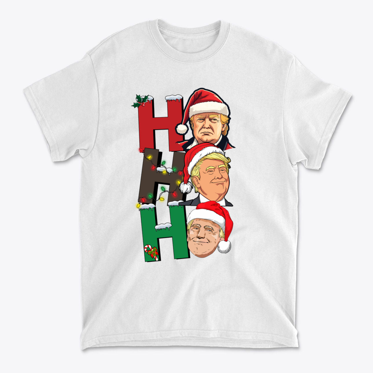 Ho Ho Ho Trump Wearing Santa Hat