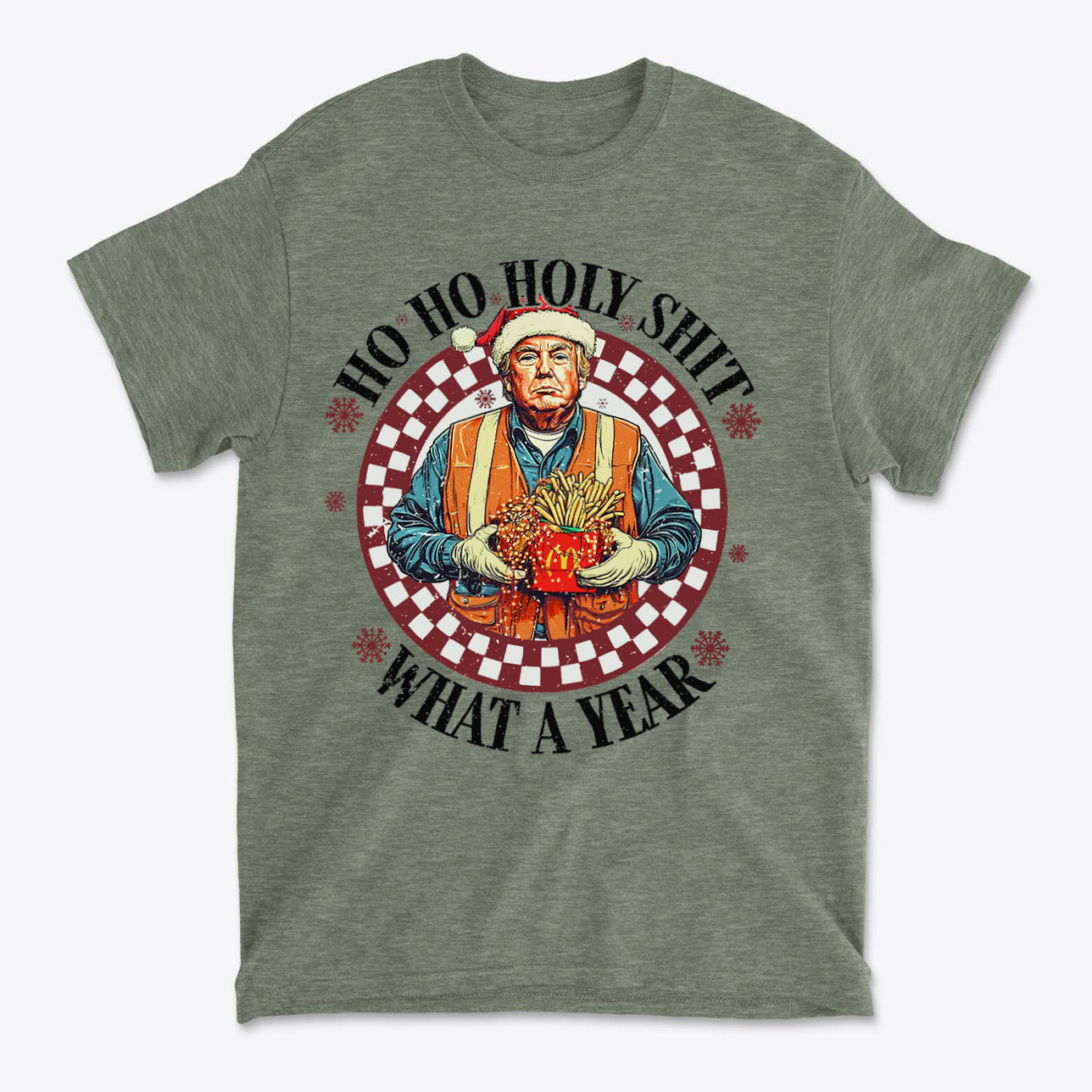 Ho Ho Holy Shit What A Year Funny Christmas Tee