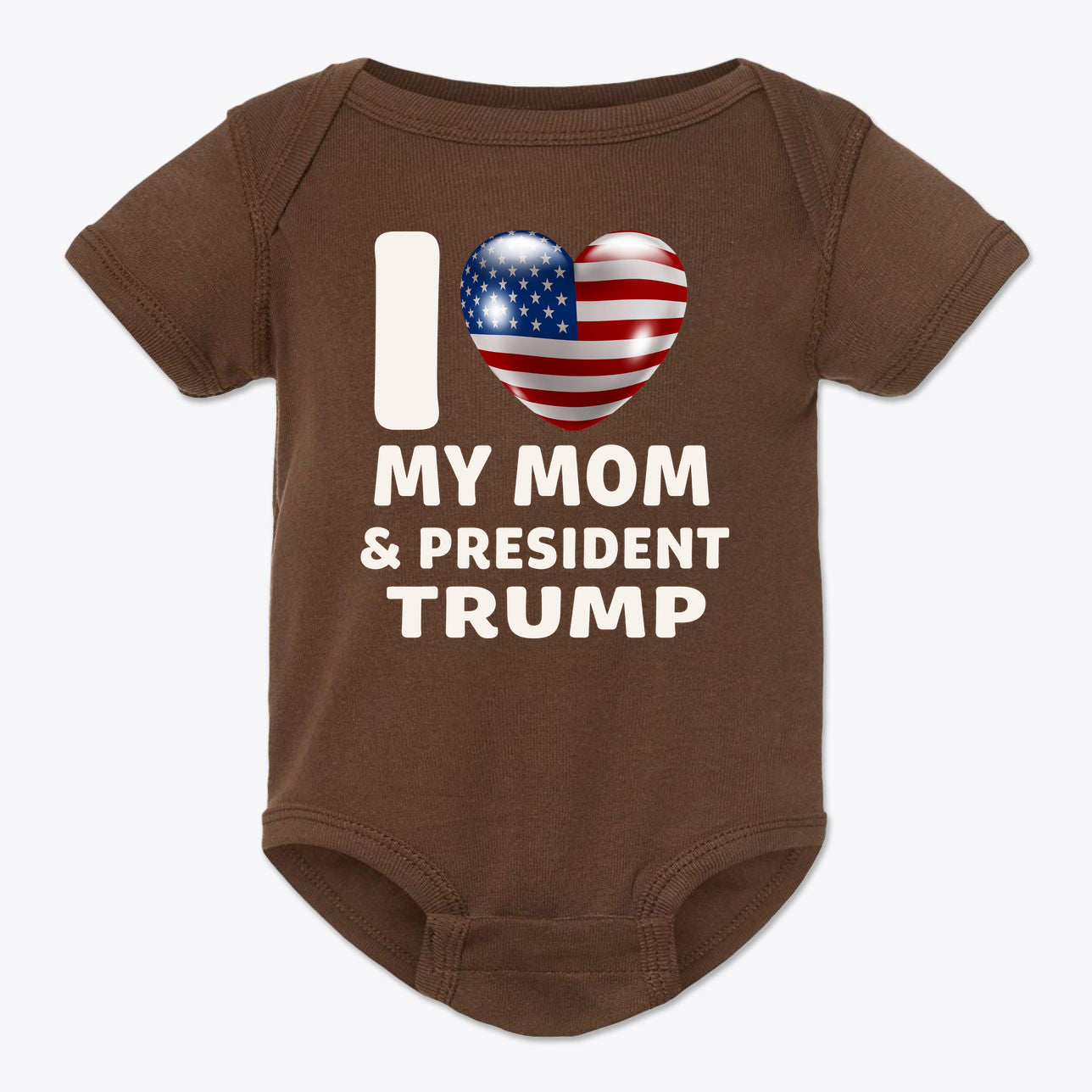 I Love My Mom & President Trump Baby Onesie