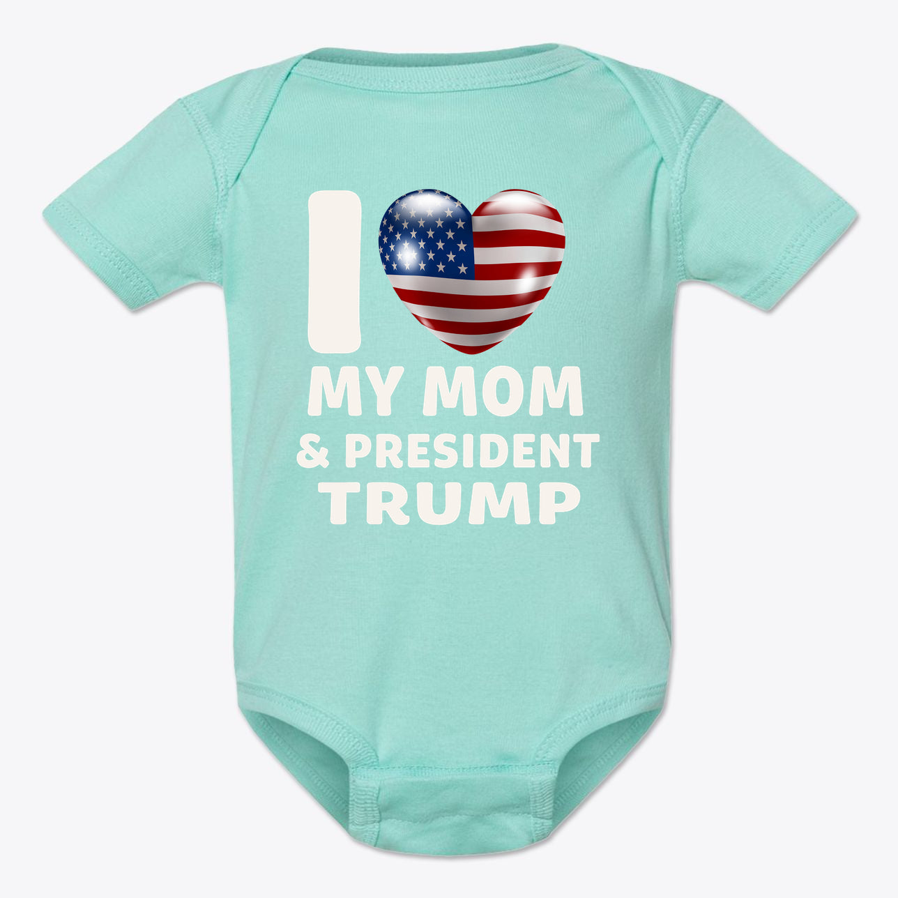 I Love My Mom & President Trump Baby Onesie