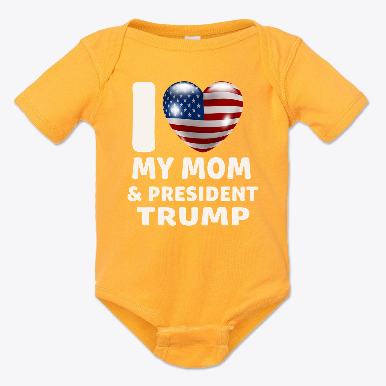 I Love My Mom & President Trump Baby Onesie