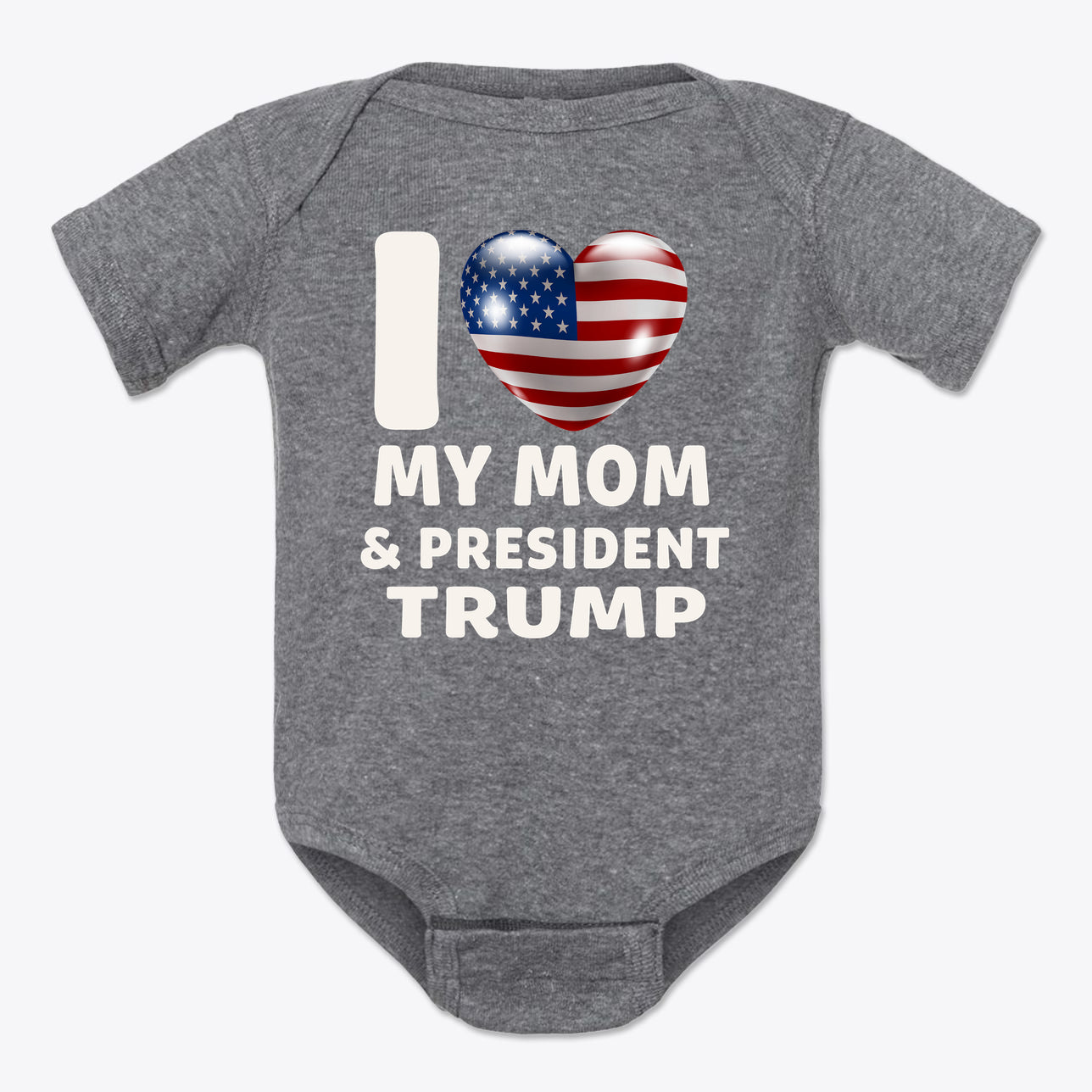 I Love My Mom & President Trump Baby Onesie