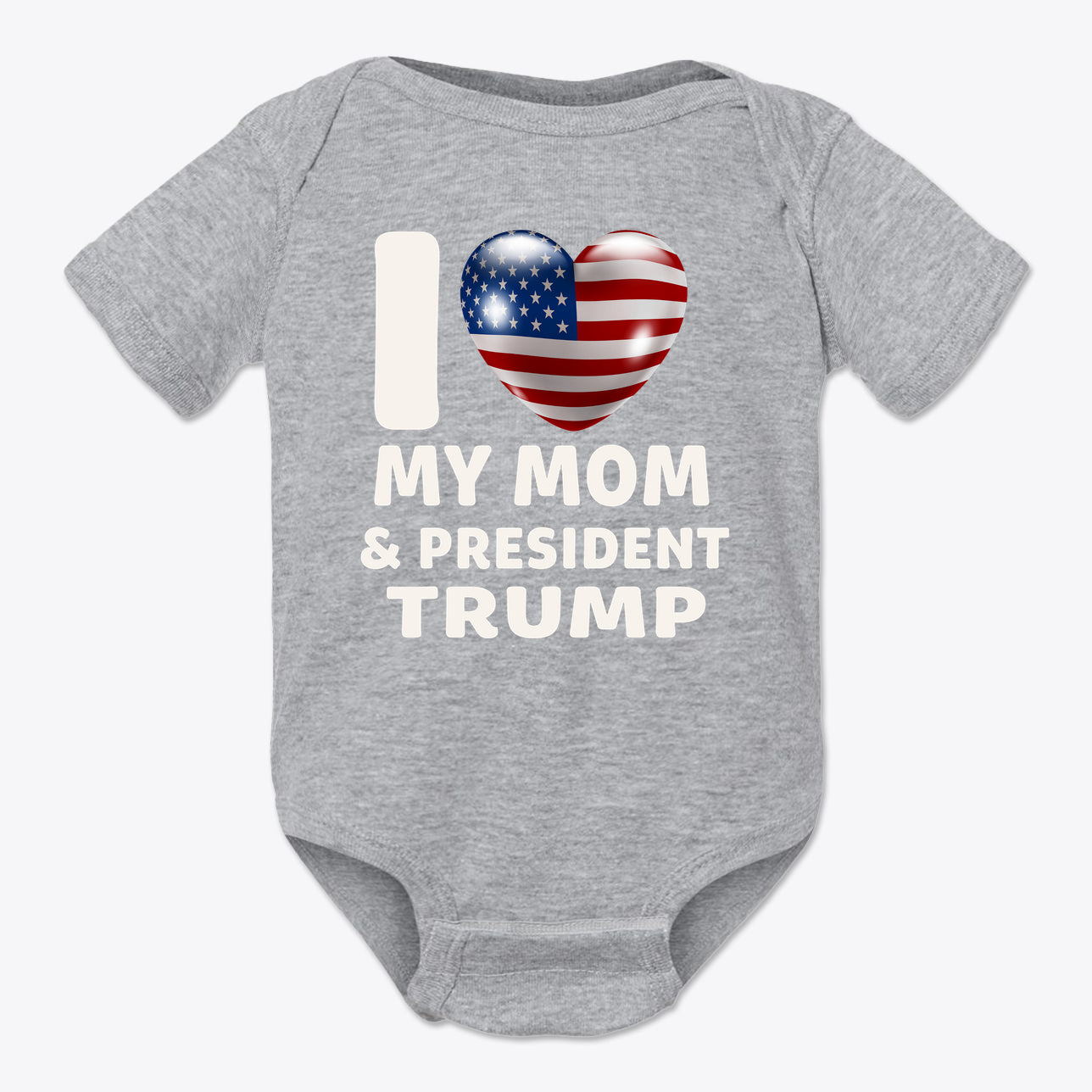 I Love My Mom & President Trump Baby Onesie