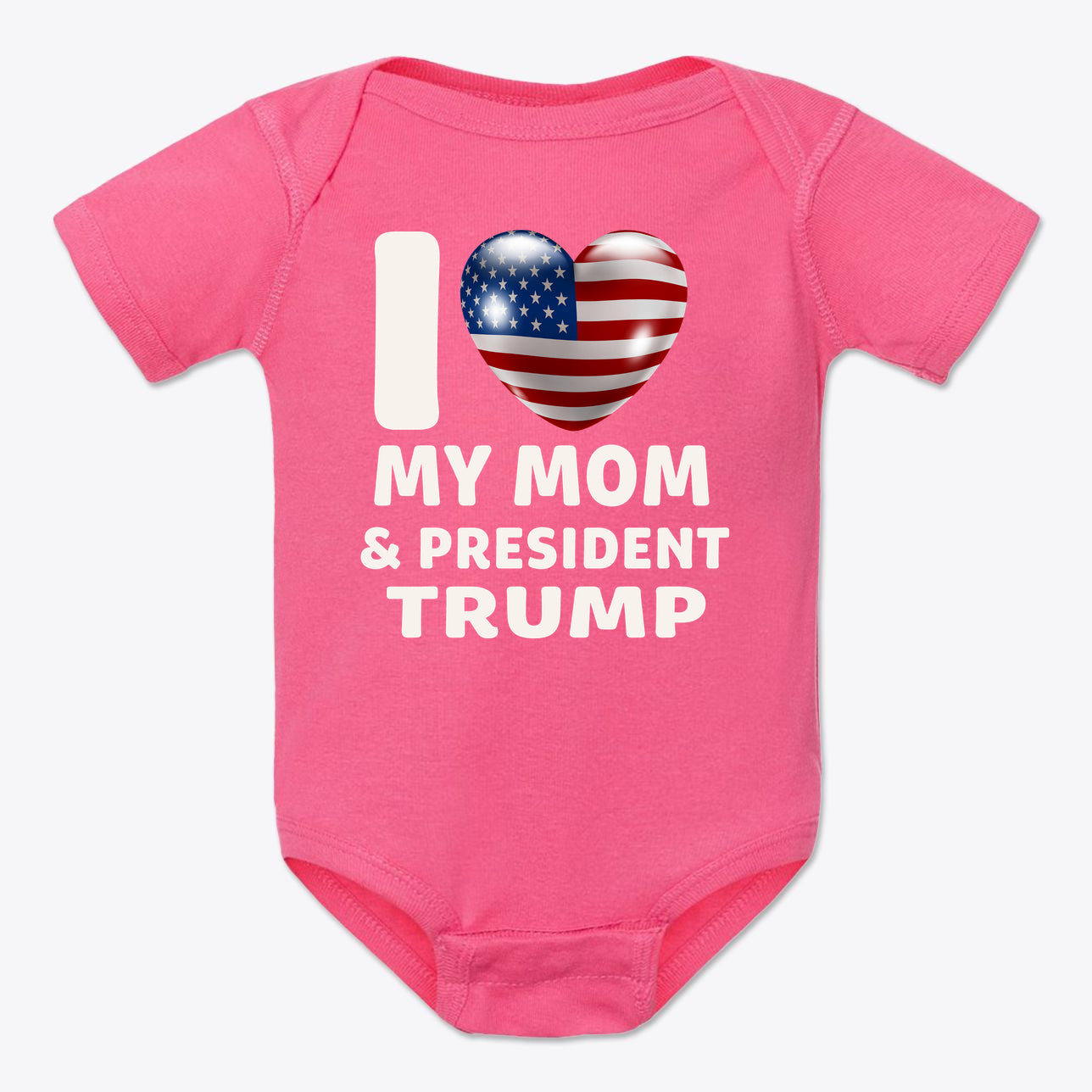 I Love My Mom & President Trump Baby Onesie