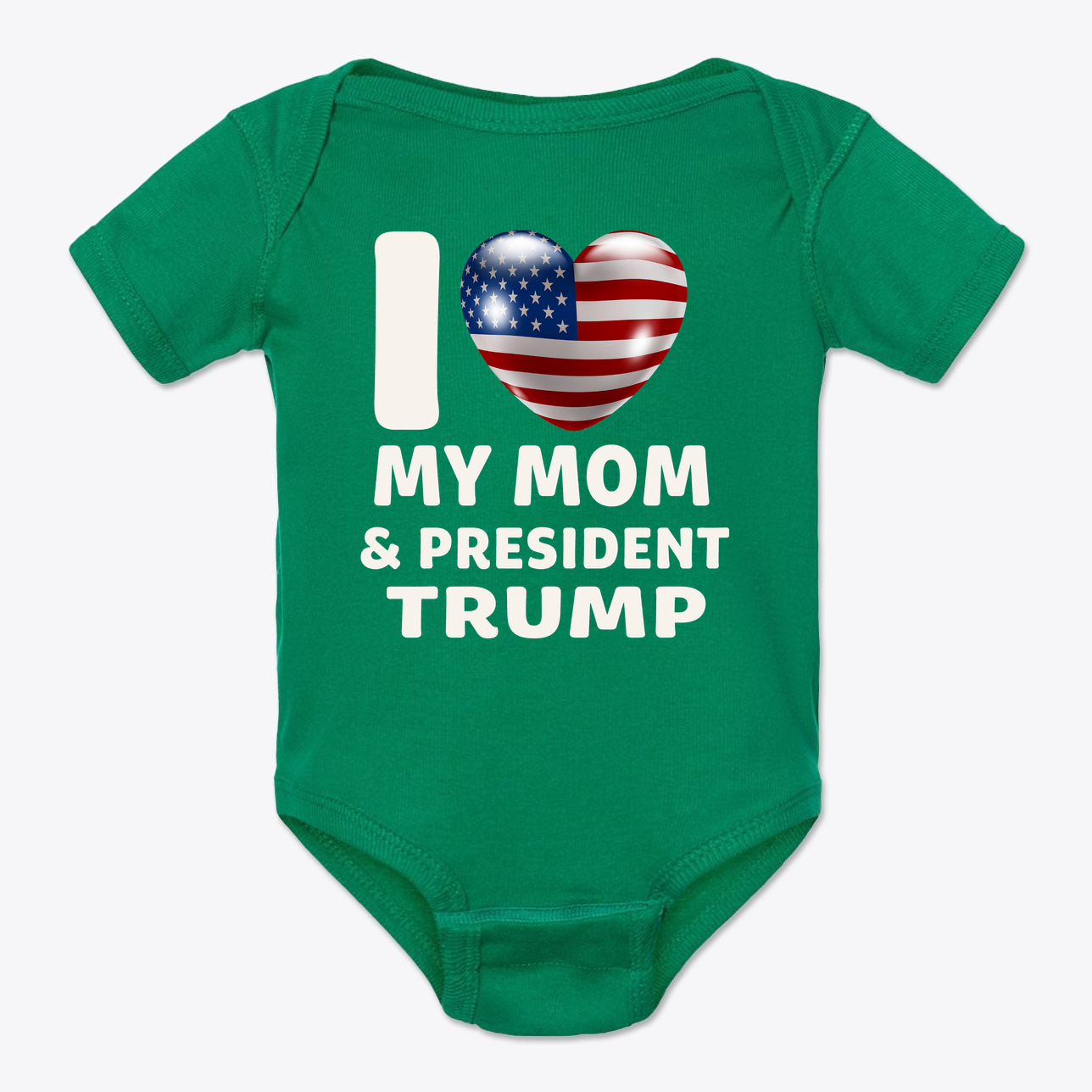 I Love My Mom & President Trump Baby Onesie