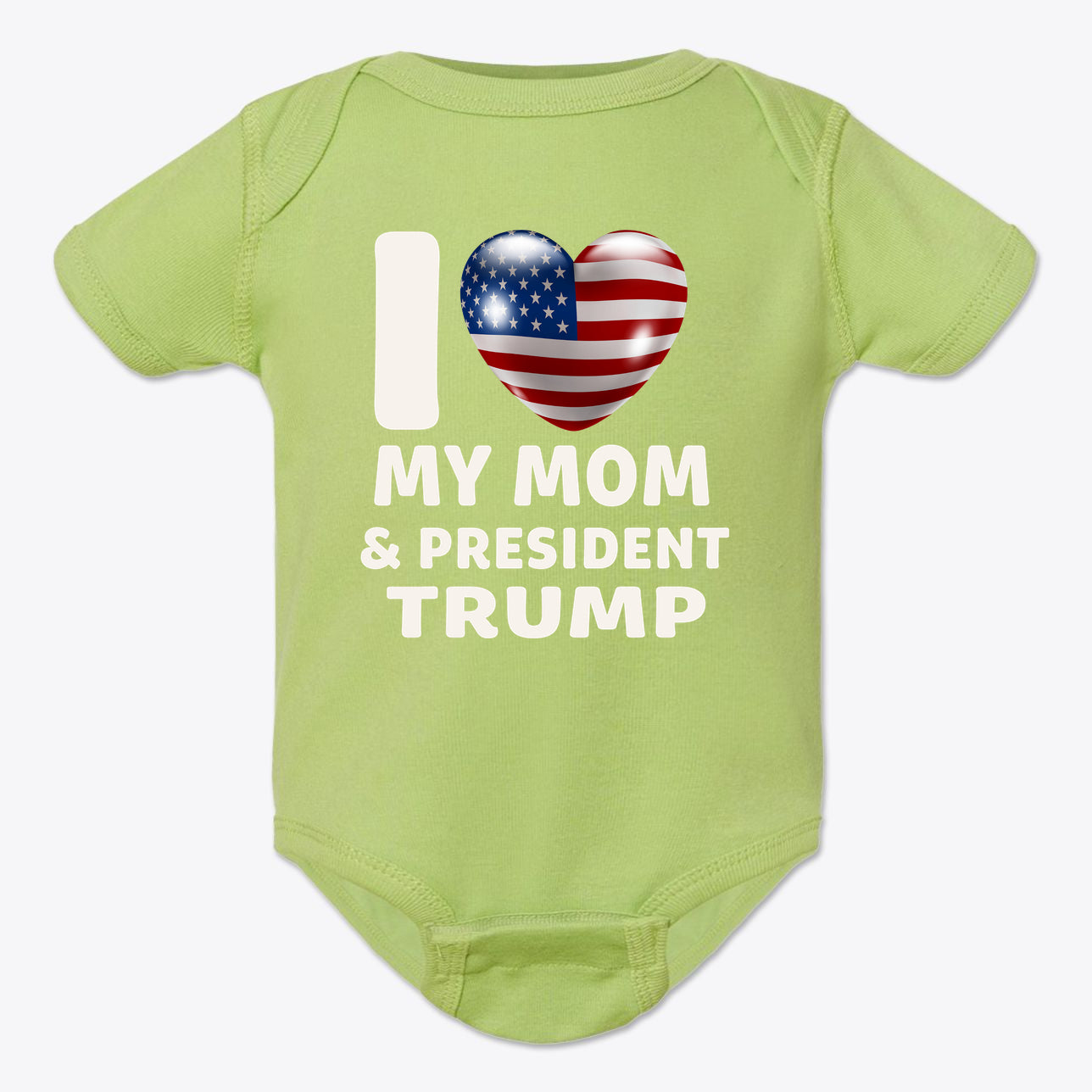 I Love My Mom & President Trump Baby Onesie