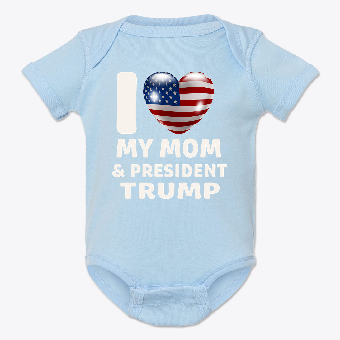 I Love My Mom & President Trump Baby Onesie