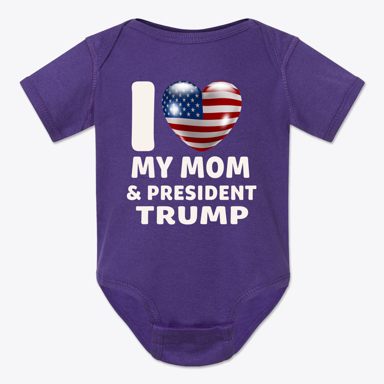 I Love My Mom & President Trump Baby Onesie