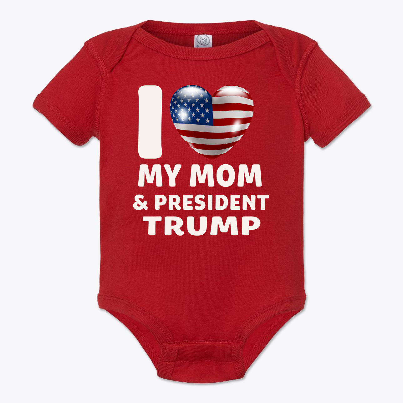 I Love My Mom & President Trump Baby Onesie