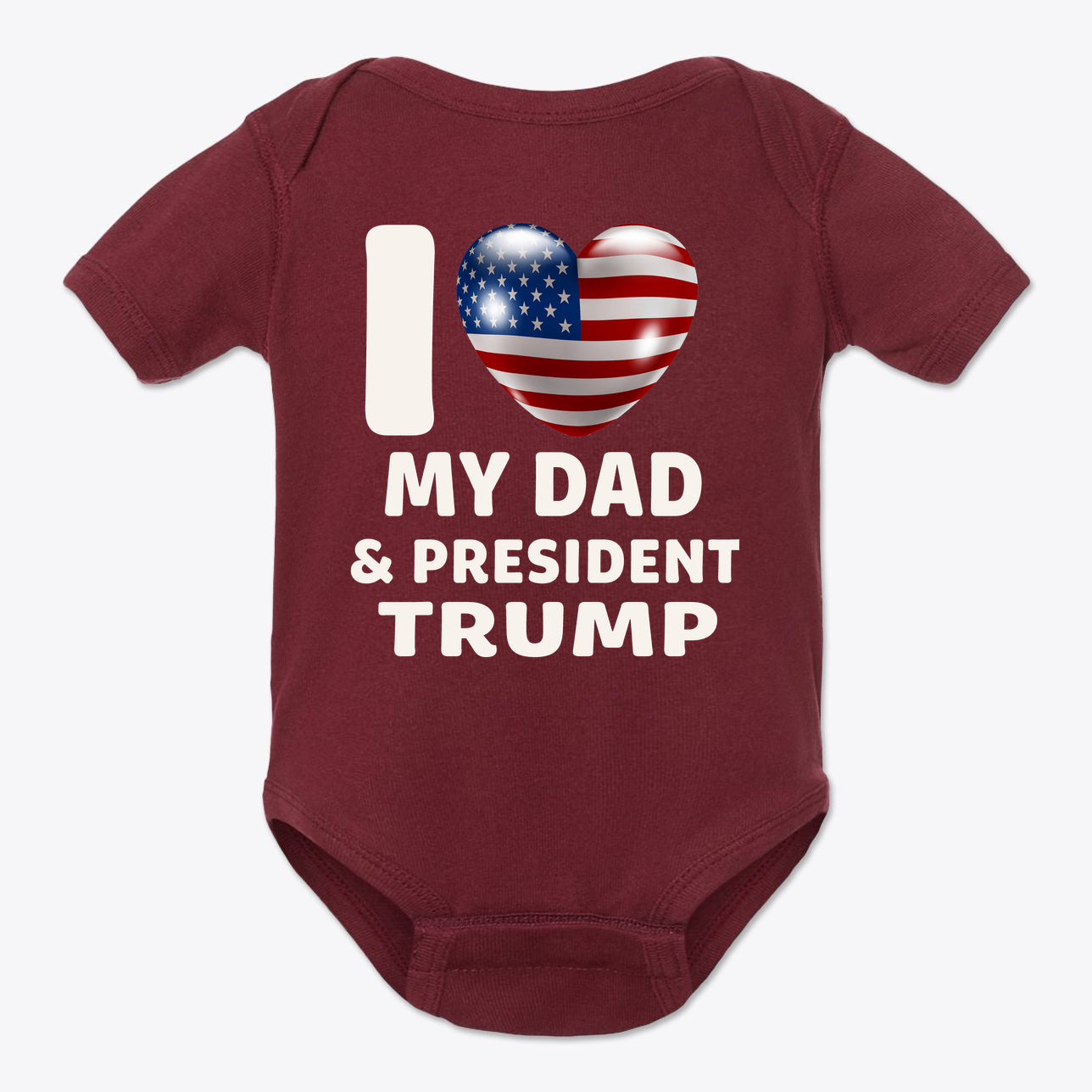 I Love My Dad & President Trump Baby Onesie