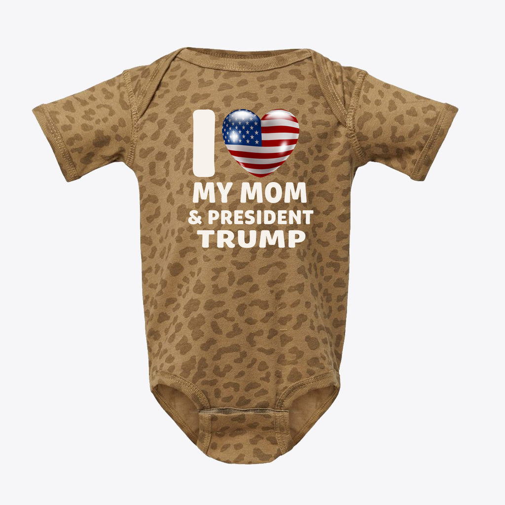 I Love My Mom & President Trump Infant Fine Jersey Bodysuit
