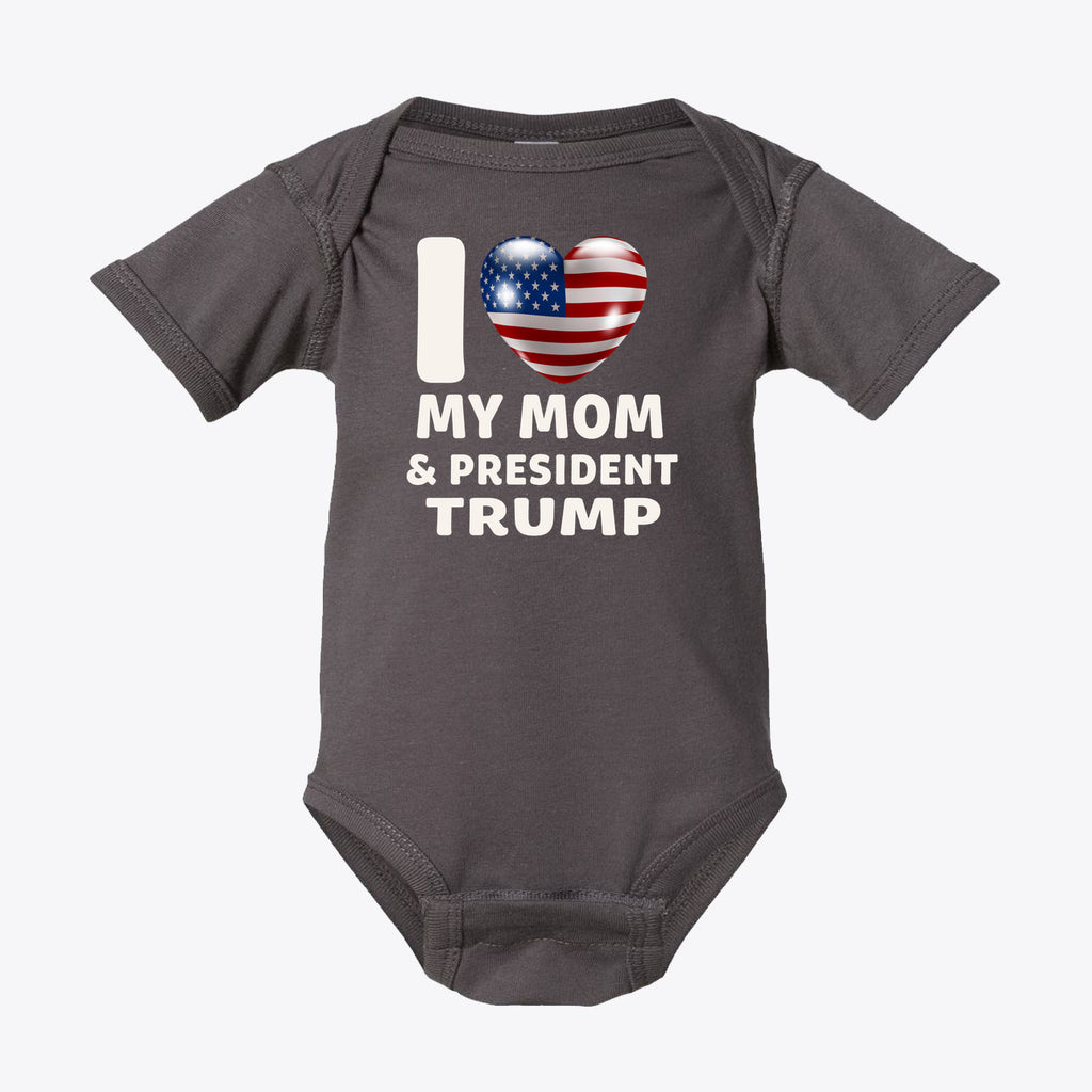 I Love My Mom & President Trump Infant Fine Jersey Bodysuit