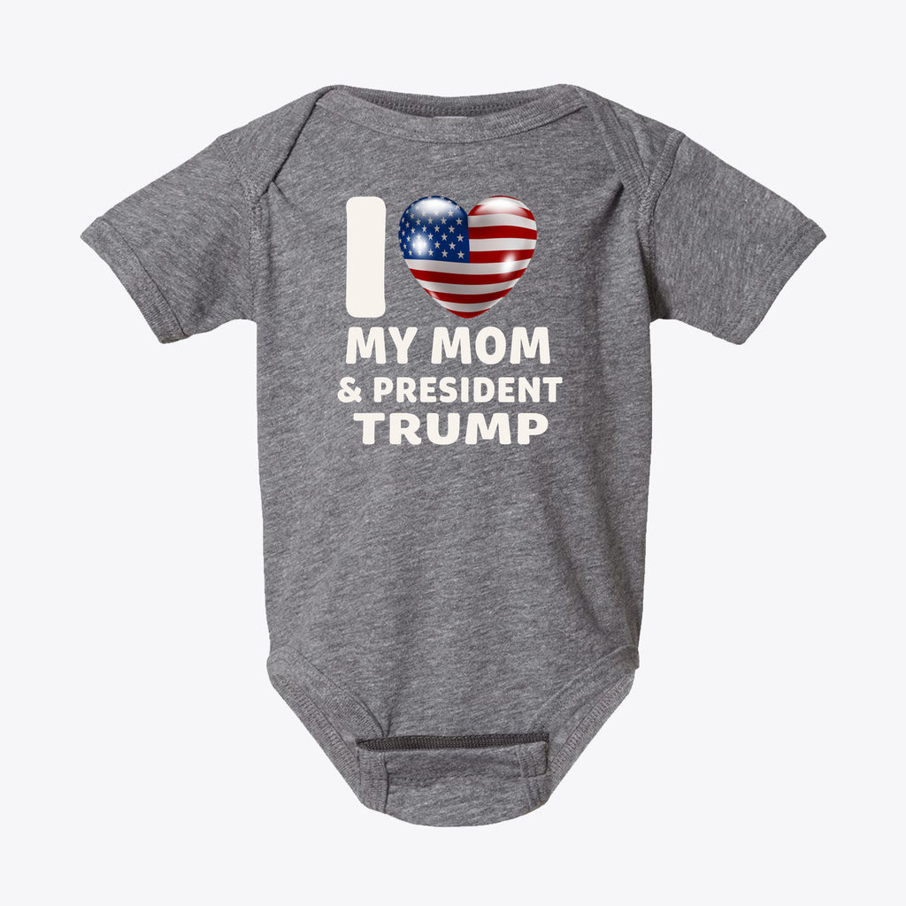 I Love My Mom & President Trump Infant Fine Jersey Bodysuit