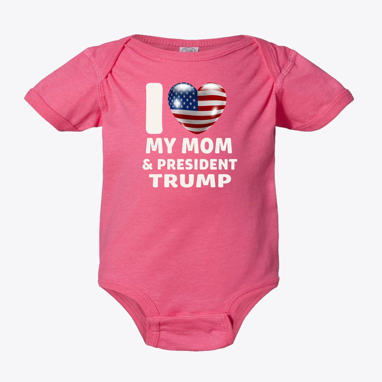 I Love My Mom & President Trump Infant Fine Jersey Bodysuit