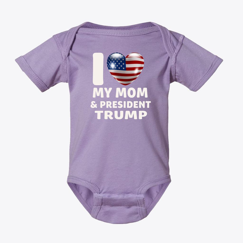 I Love My Mom & President Trump Infant Fine Jersey Bodysuit