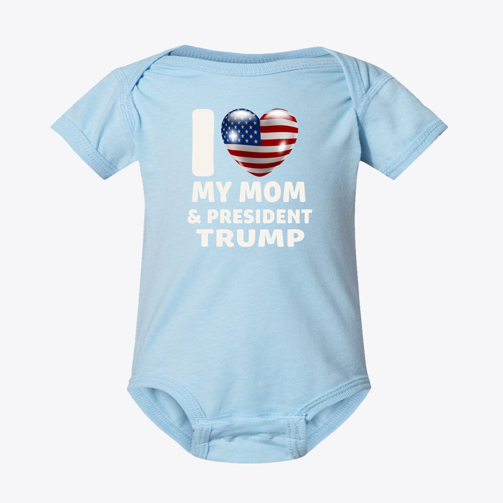 I Love My Mom & President Trump Infant Fine Jersey Bodysuit