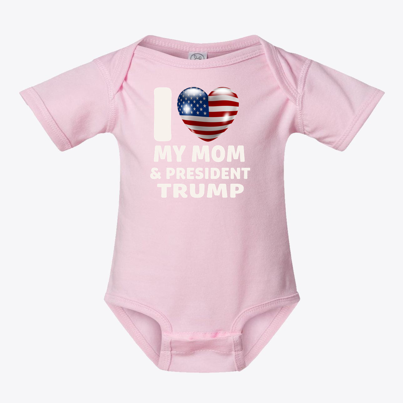 I Love My Mom & President Trump Infant Fine Jersey Bodysuit