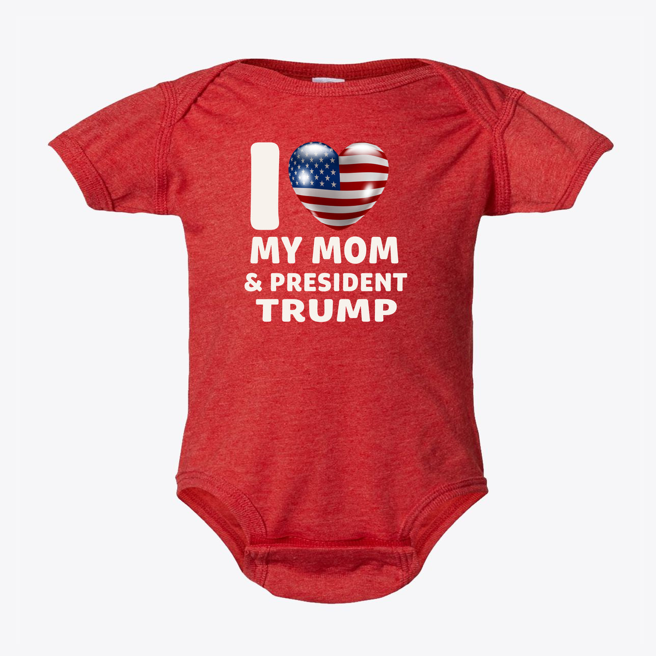I Love My Mom & President Trump Infant Fine Jersey Bodysuit