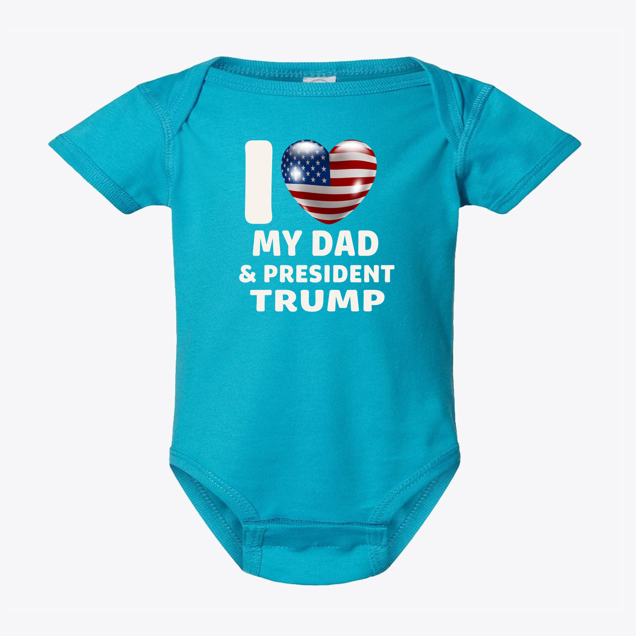 SP-front-TRQ-1922I Love My Dad & President Trump Infant Fine Jersey Bodysuit