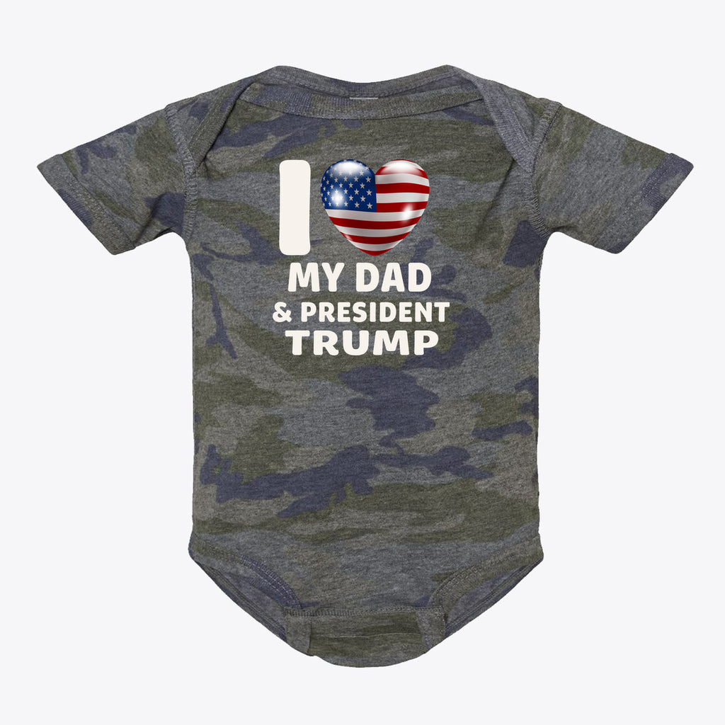 I Love My Dad & President Trump Infant Fine Jersey Bodysuit