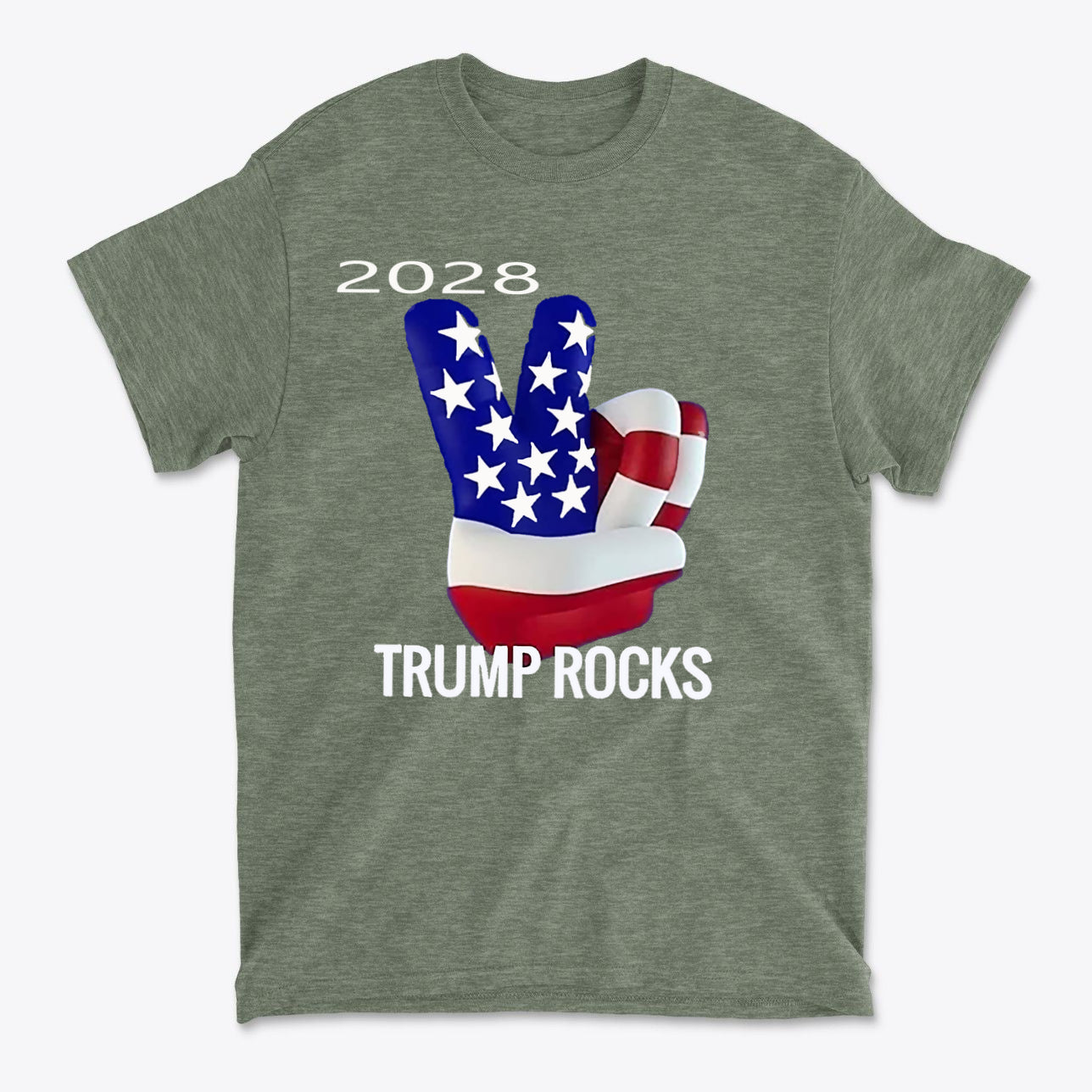 Trump Rocks 2028 Patriotic Graphic T-Shirt Design