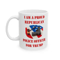 Proud Republican Police Officer Trump White Glossy Mug 11 oz