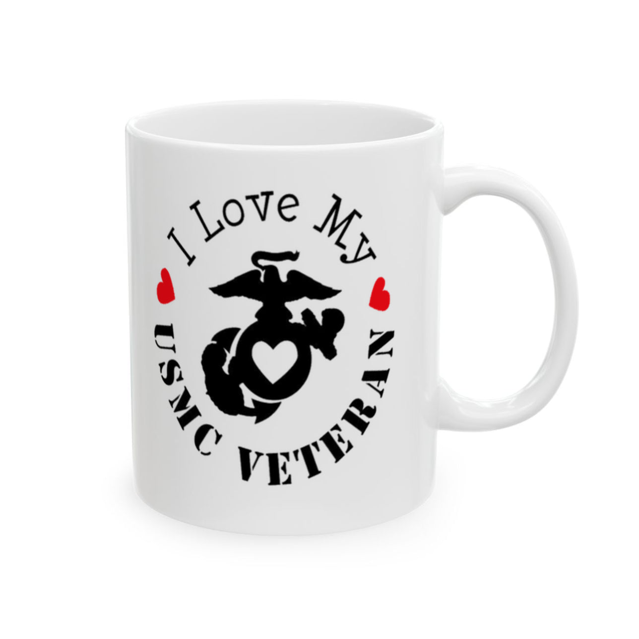 I Love My USMC Veteran White Glossy Mug 11 oz
