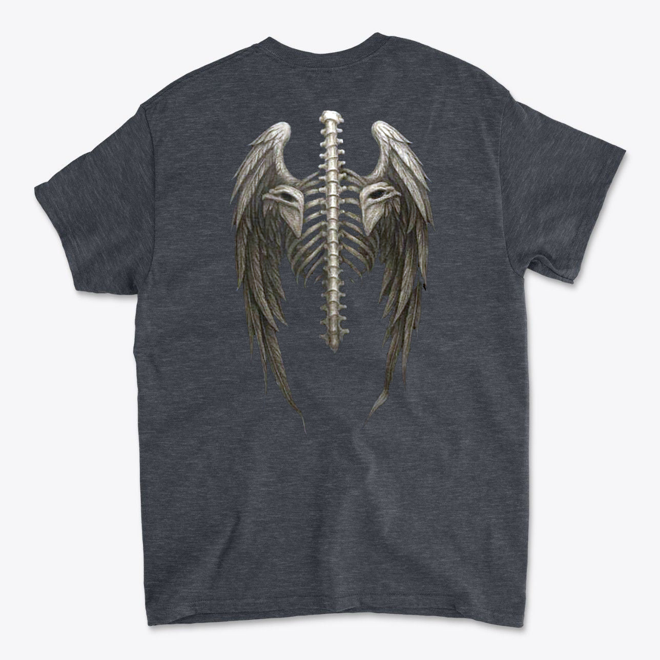 Back view of the Spine Eagle Wings Back Print Tee featuring a spine and eagle wings design.