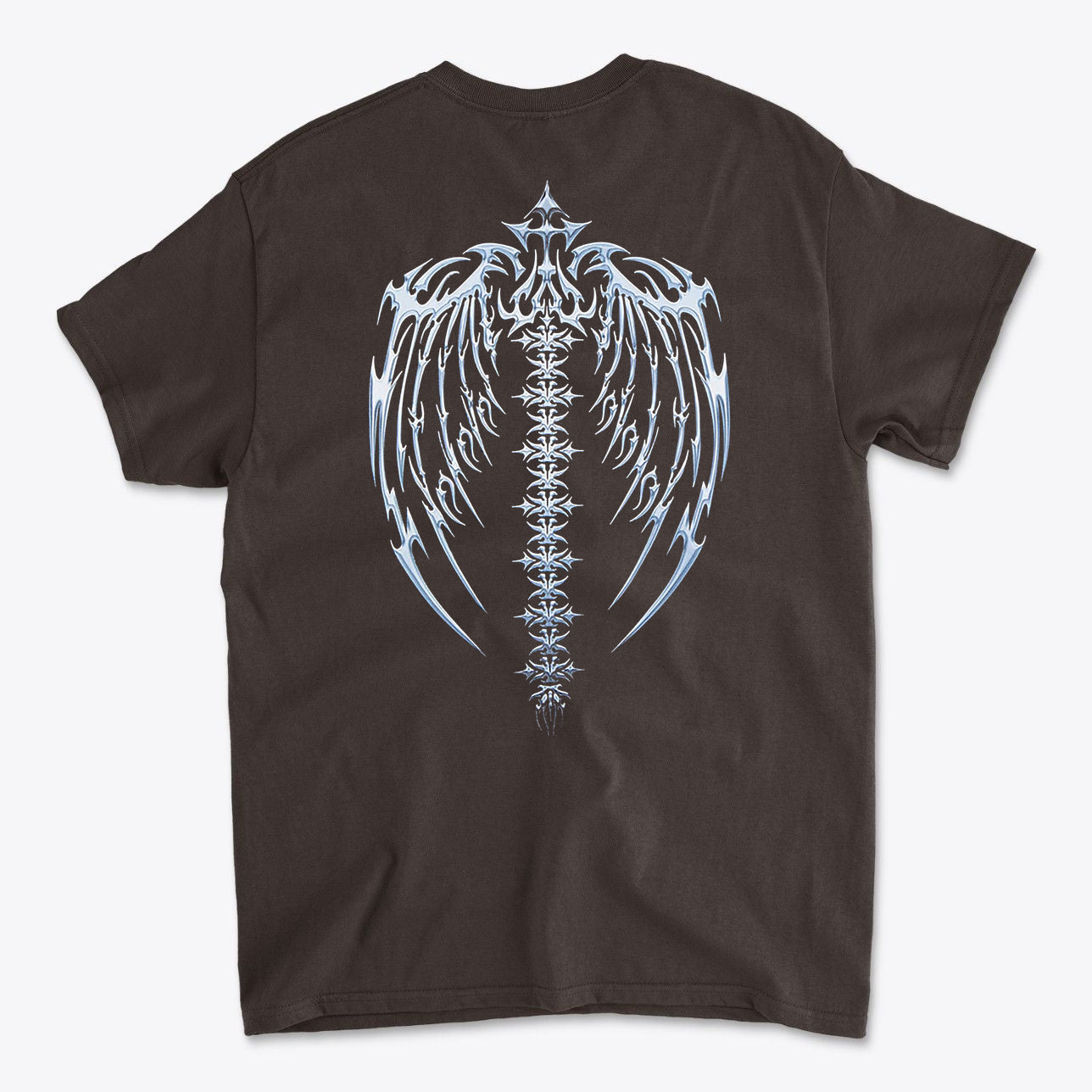 Spine Back Design Graphic Print on a premium conservative graphic T-shirt in black.
