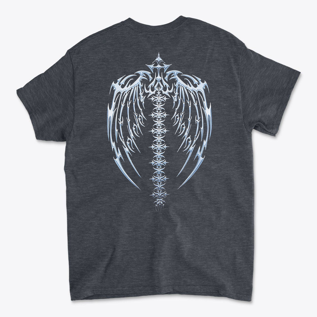 Spine Back Design Graphic Print on a premium graphic t-shirt showing intricate design on the back.