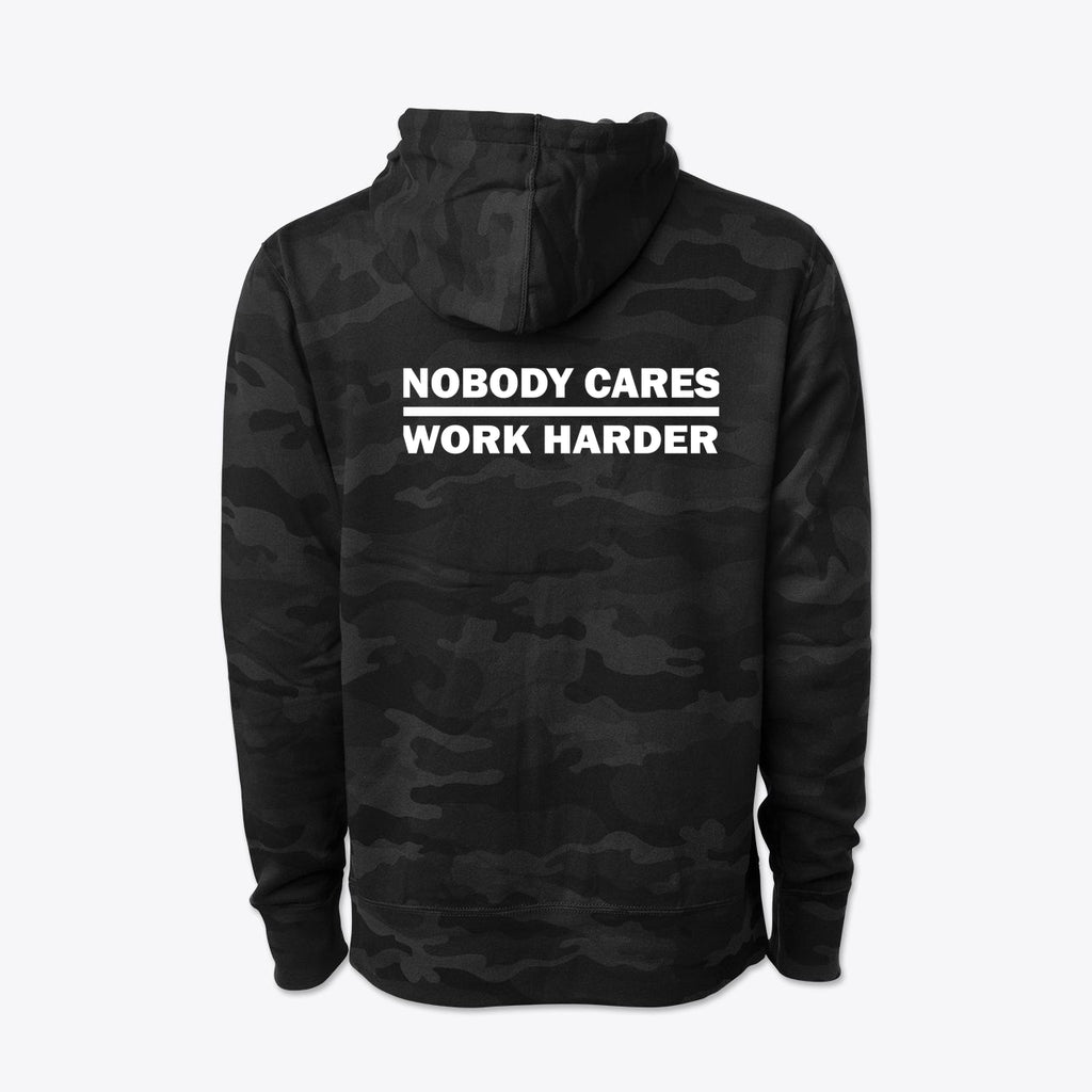 Nobody Cares Work Harder Fitness Hooded Sweatshirt