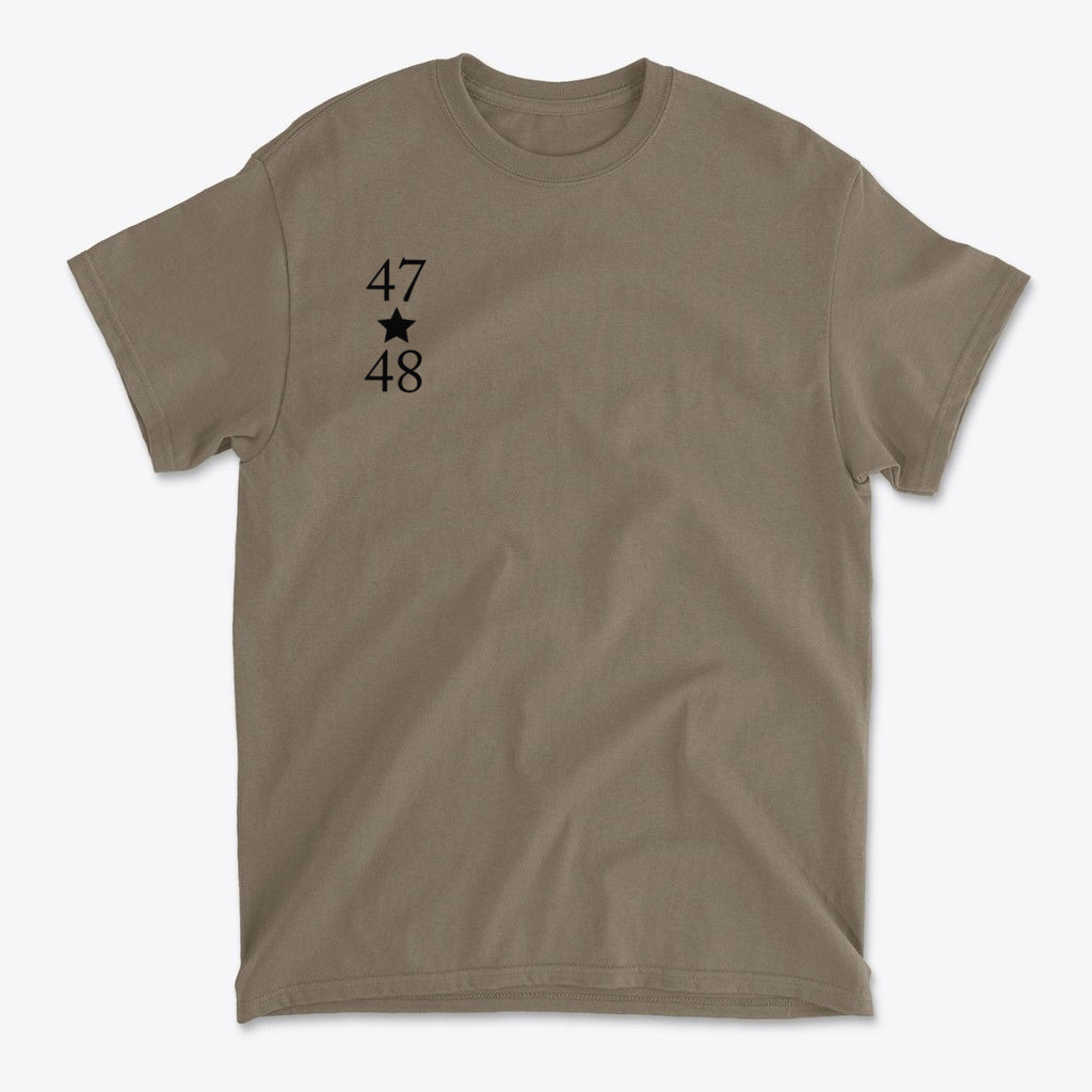 47 Star 48 Black Letters American Flag Style Tee