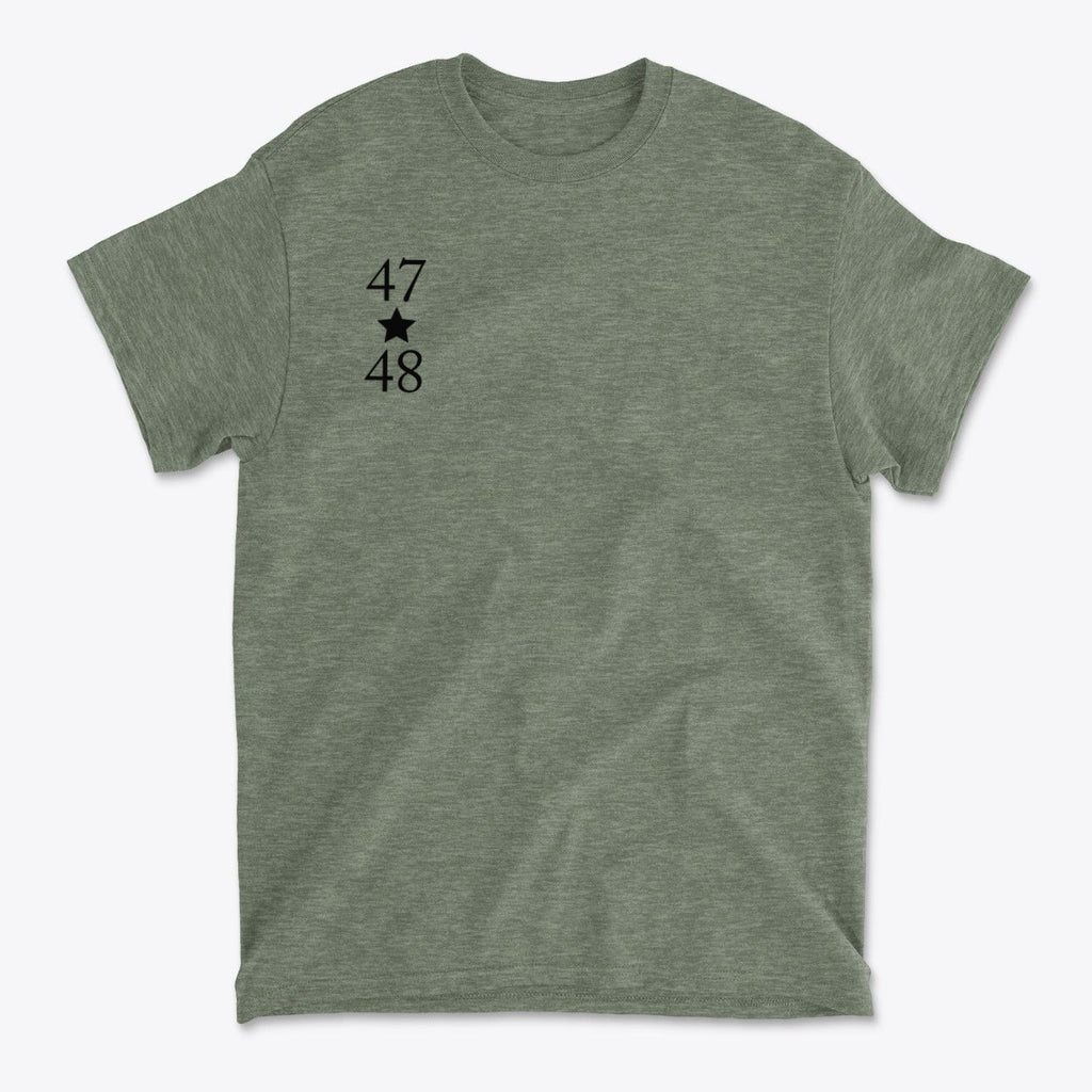 47 Star 48 Black Letters American Flag Style Tee