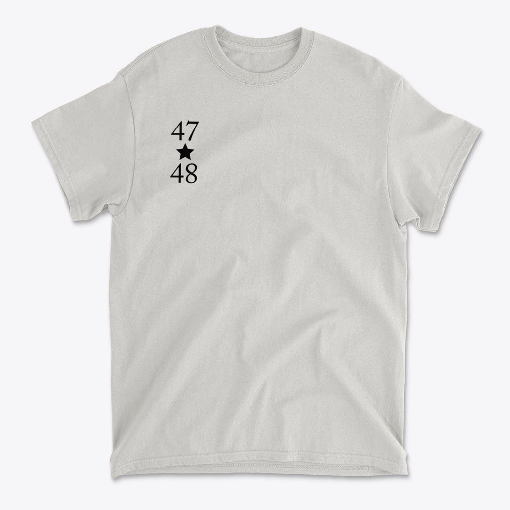 47 Star 48 Black Letters American Flag Style Tee