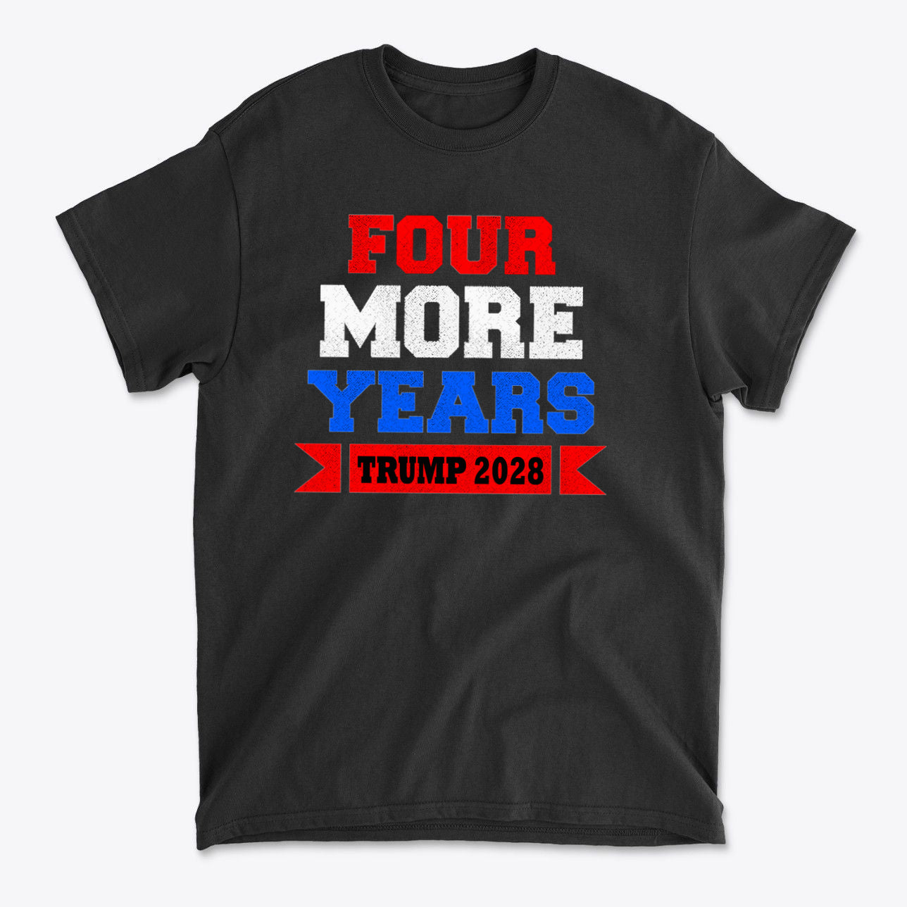 Four More Years Trump 2028 USA Flag Style Shirt Design