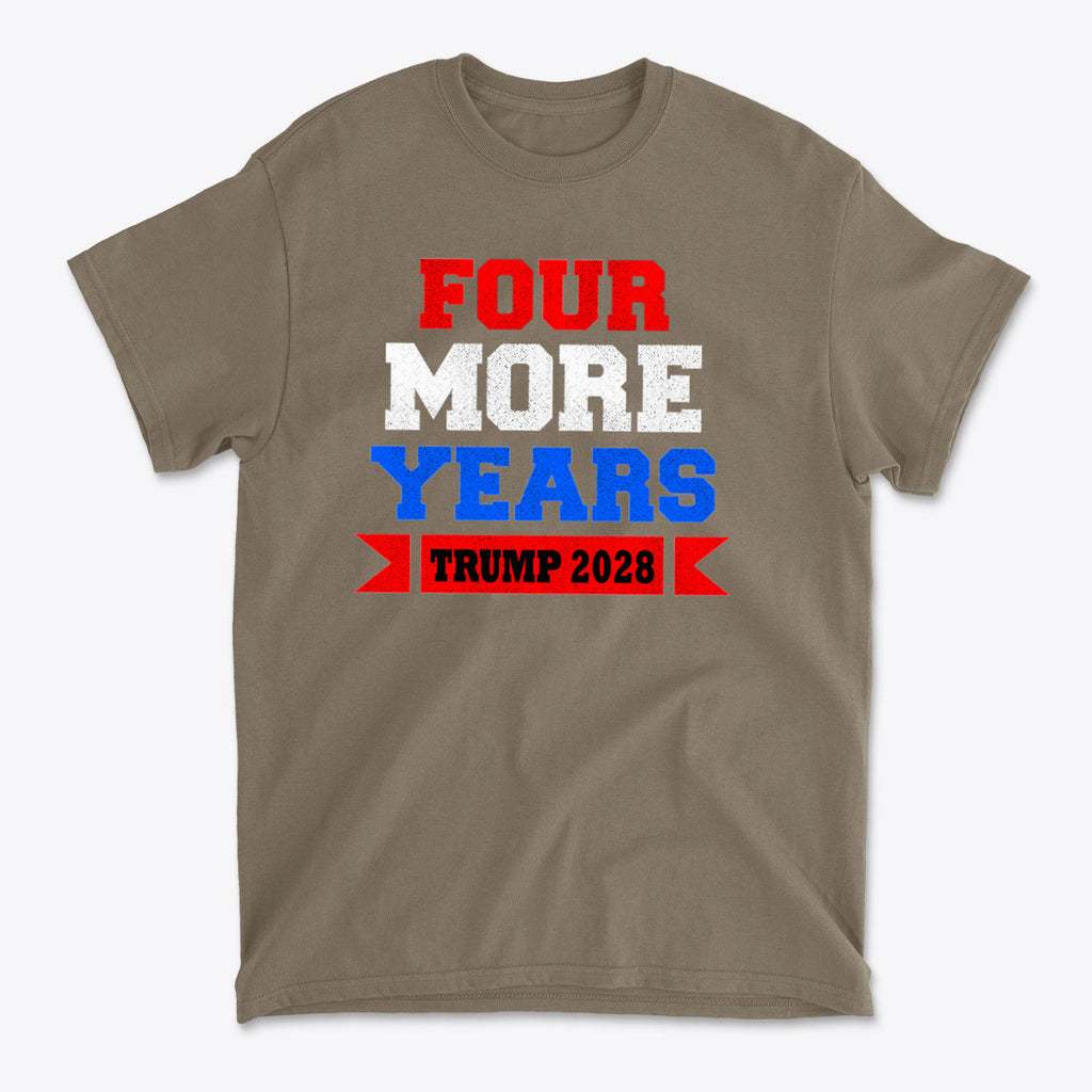 Four More Years Trump 2028 USA Flag Style Shirt Design