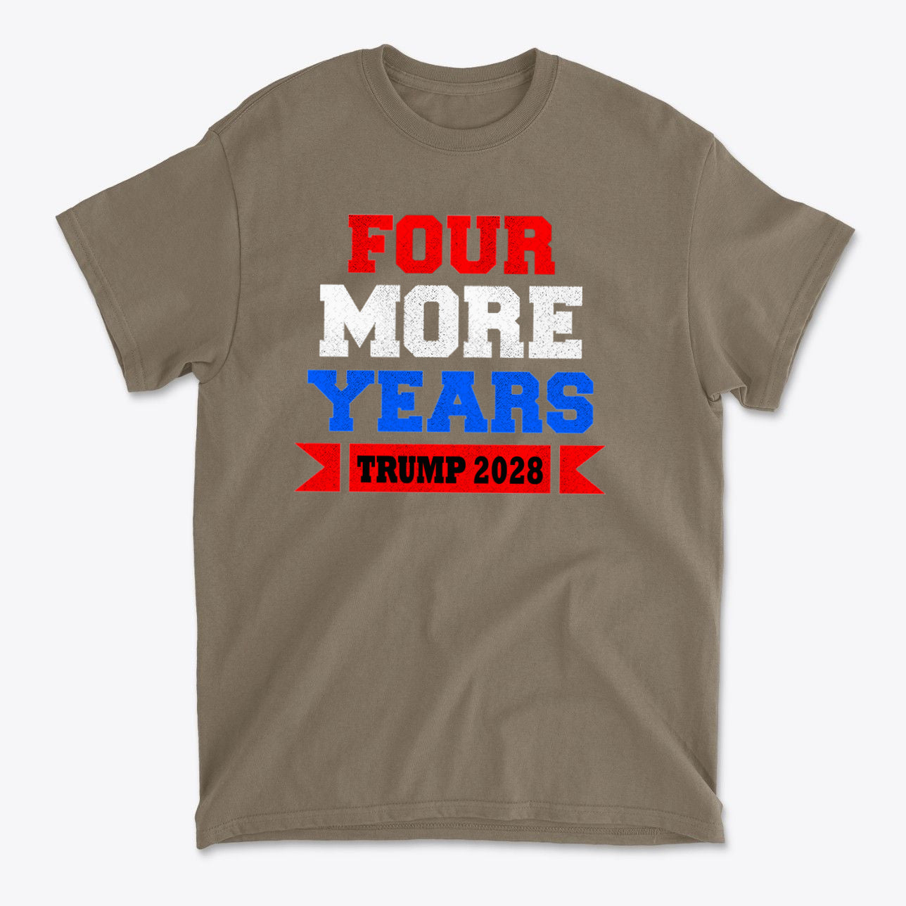 Four More Years Trump 2028 USA Flag Style Shirt Design