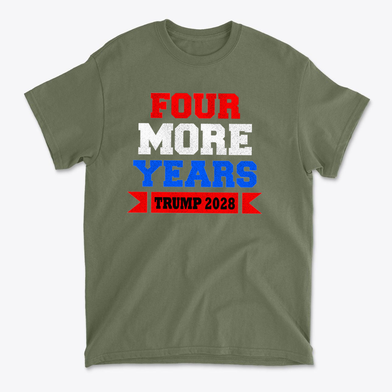 Four More Years Trump 2028 USA Flag Style Shirt Design