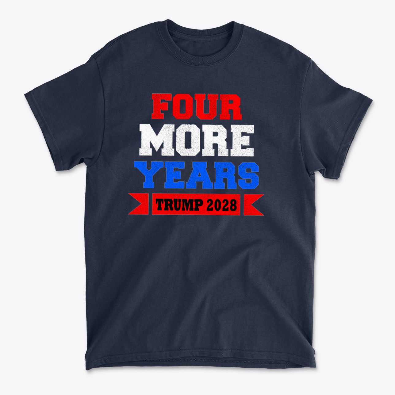 Four More Years Trump 2028 USA Flag Style Shirt Design