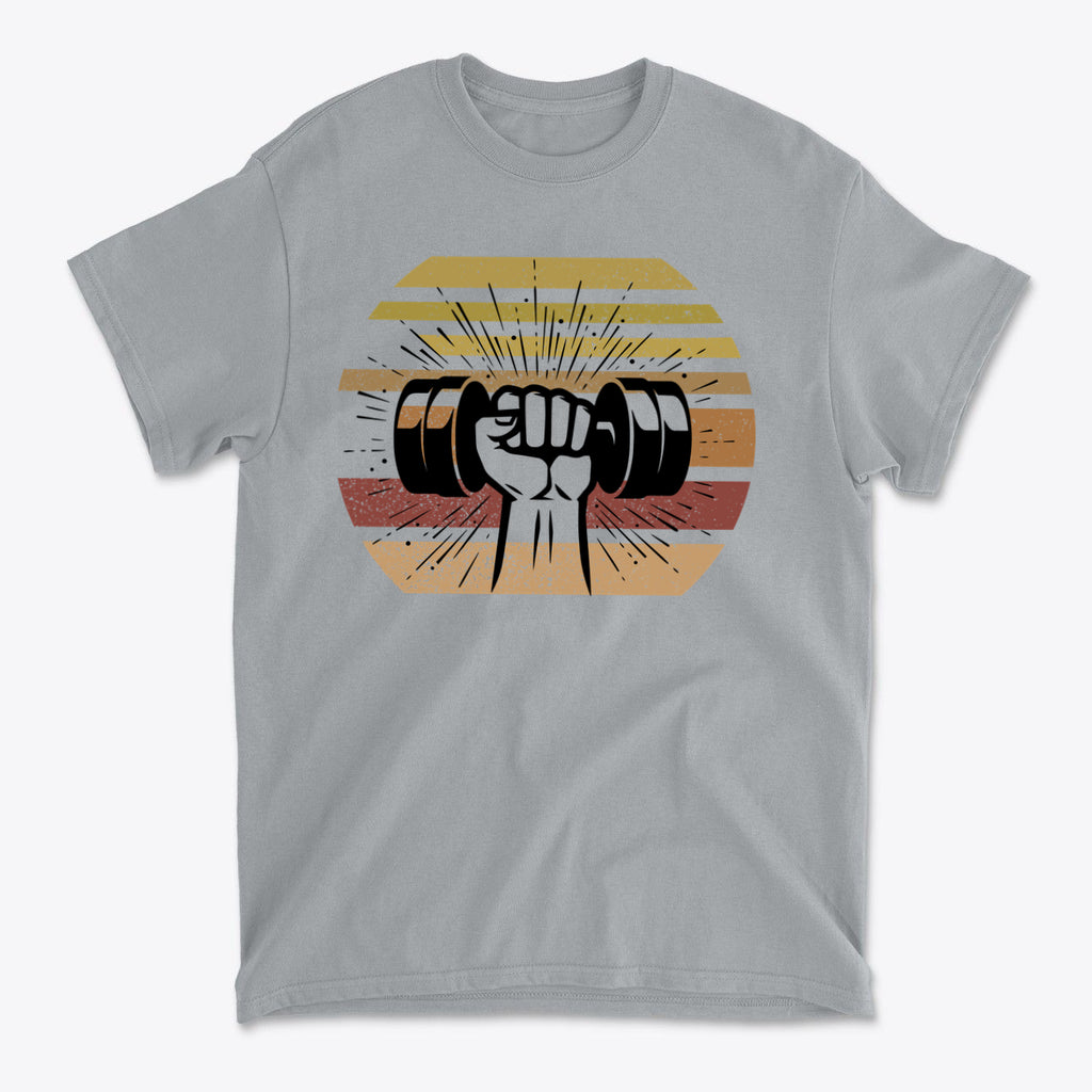 SP-front-GVL-696Fist With Dumbbell Bold Strength Training Graphic Tee