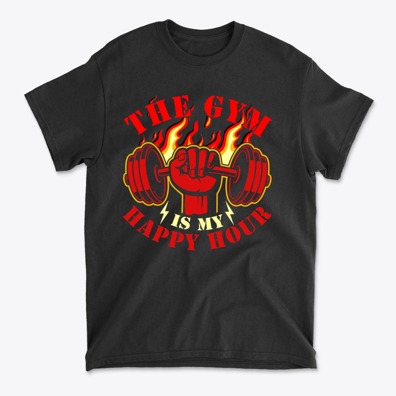 The Gym Is My Happy Hour Fitness Graphic T-Shirt