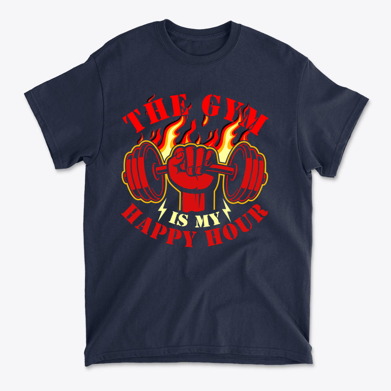 The Gym Is My Happy Hour Fitness Graphic T-Shirt