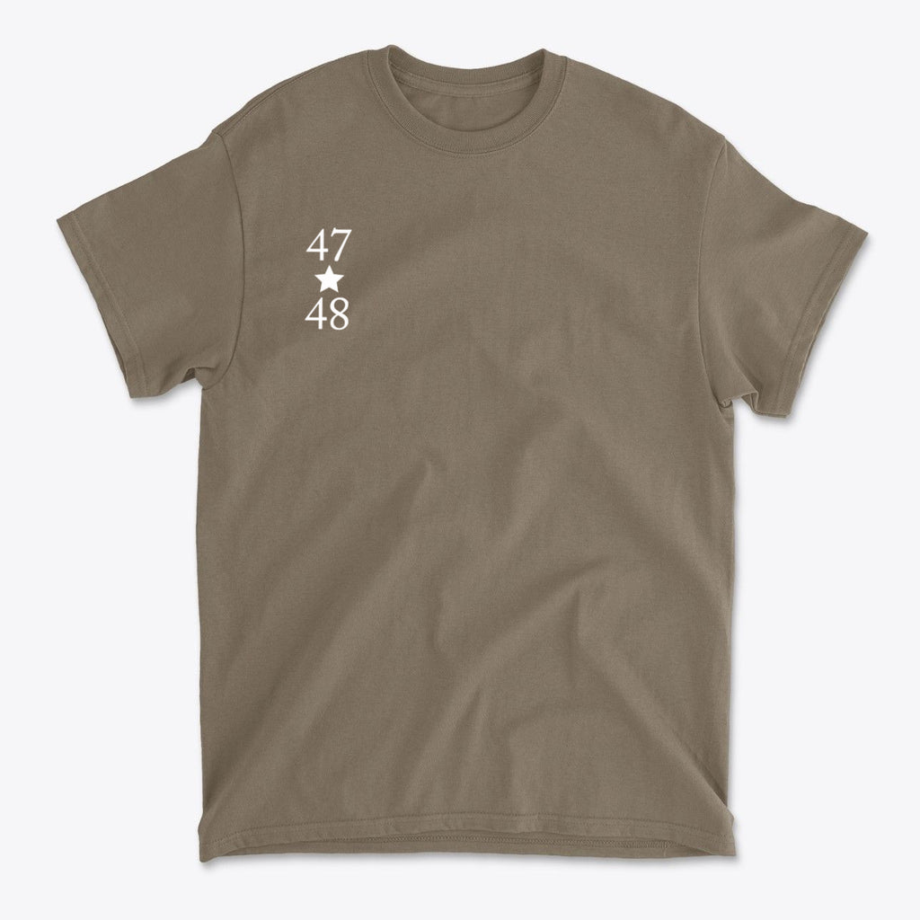 47 Star 48 White Letters Patriotic Graphic T-Shirt