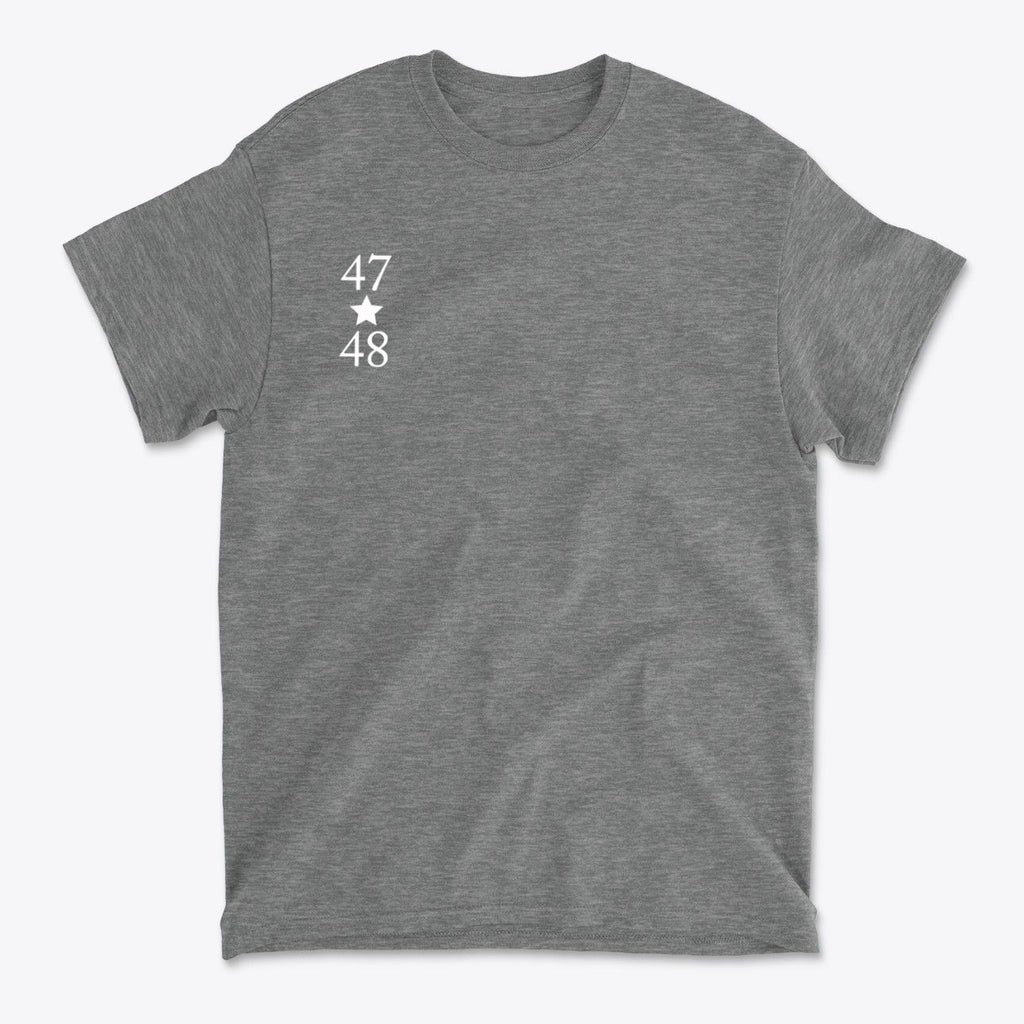 47 Star 48 White Letters Patriotic Graphic T-Shirt