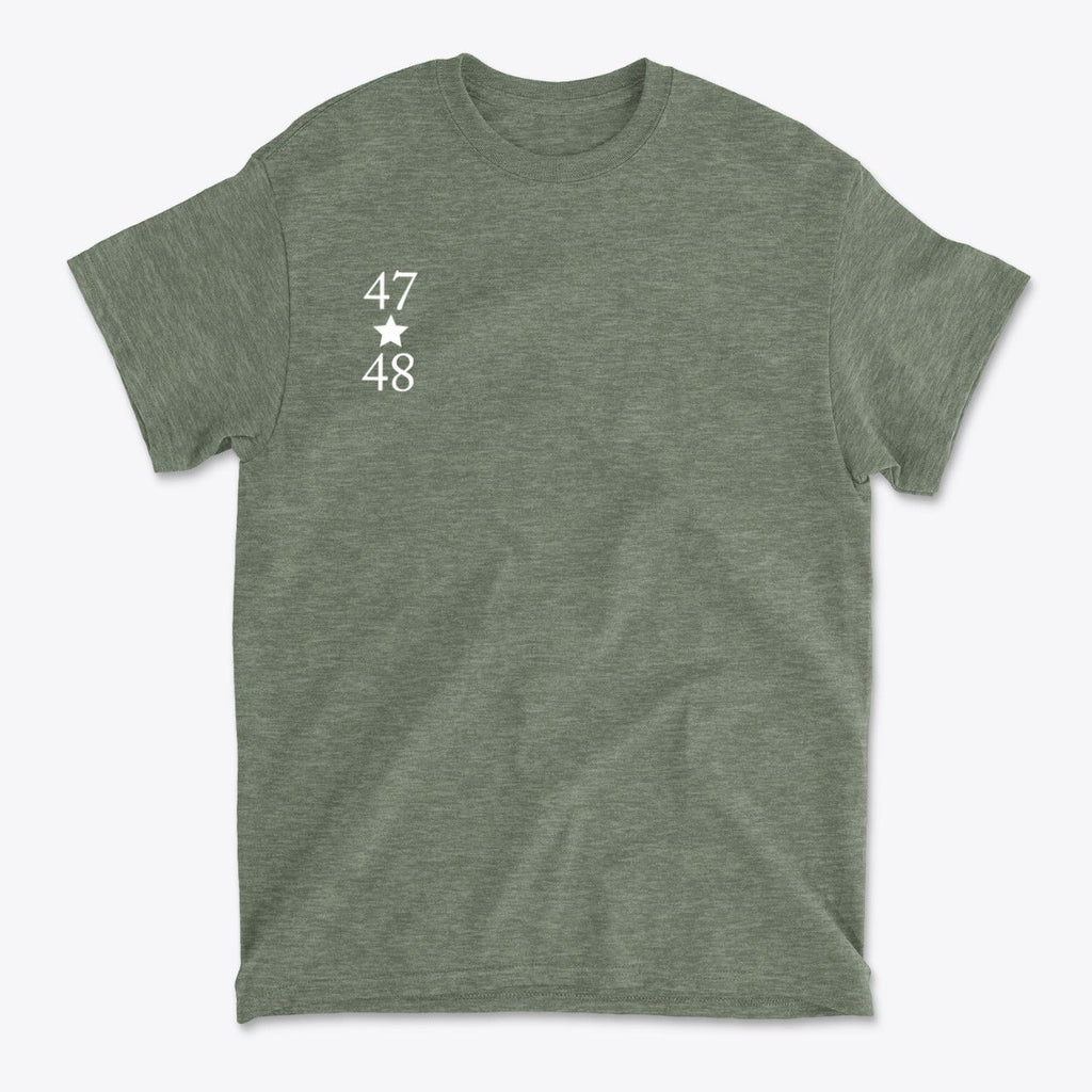 47 Star 48 White Letters Patriotic Graphic T-Shirt