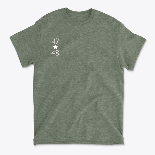 47 Star 48 White Letters Patriotic Graphic T-Shirt
