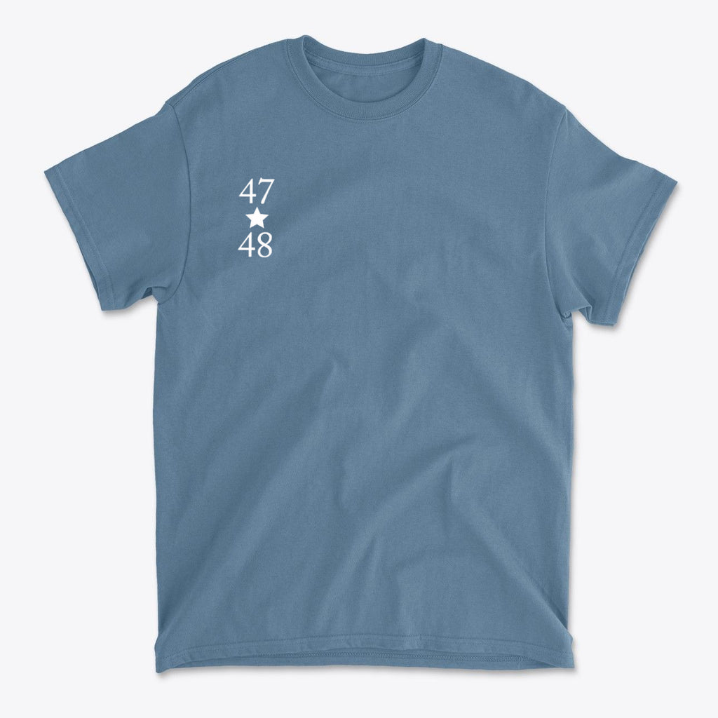 47 Star 48 White Letters Patriotic Graphic T-Shirt