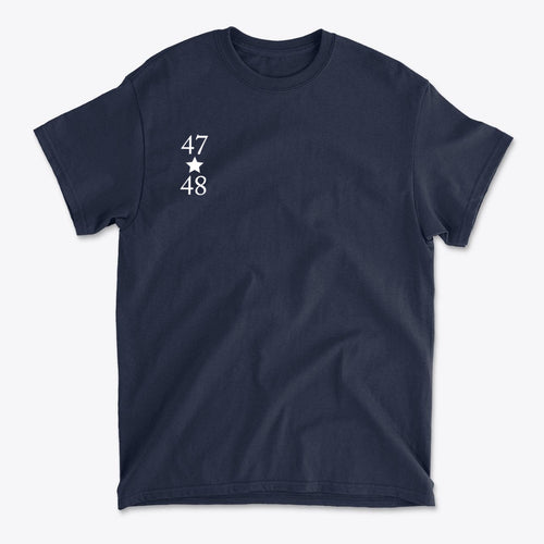 47 Star 48 White Letters Patriotic Graphic T-Shirt